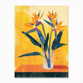 Bird Of Paradise Flowers On A Table   Contemporary Illustration 2 Canvas Print
