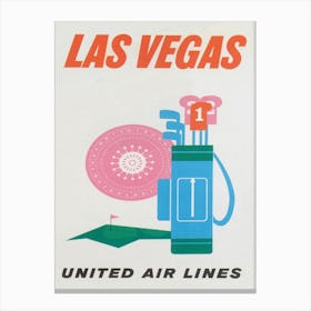 Las Vegas Golf Retro Vintage Travel Poster Canvas Print