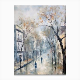 Winter City Park Painting Maria Luisa Park Seville Spain 1 Canvas Print