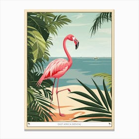 Greater Flamingo East Africa Kenya Tropical Illustration 1 Poster Canvas Print
