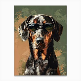 Dachshund In Sunglasses. Generated AI. Art Print Canvas Print