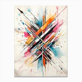 Abstract Design Hand Drawn Arrows And Markings Swirling Pattern Overlapping Lines Varying Line T Canvas Print