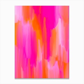 Painterly Pink and Orange Abstract Canvas Print