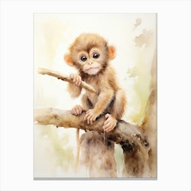 Monkey Painting Painting Watercolour 2 Canvas Print