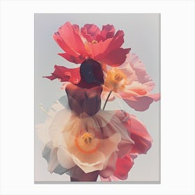 "Double Exposure Floral Fantasy Portrait" 1 Canvas Print