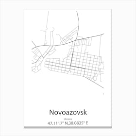 Novoazovsk,Ukraine Minimalist Map Canvas Print