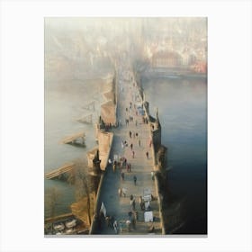 Charles Bridge Winter In Prague Canvas Print