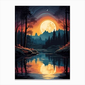 Sunset In The Forest 12 Canvas Print