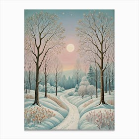 Pastel Winter Path Canvas Print