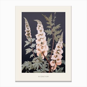 Flower Illustration Aconitum 1 Poster Canvas Print