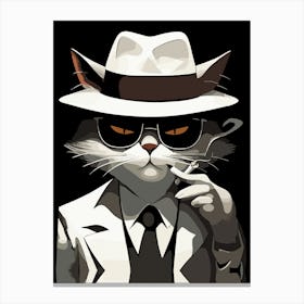 Cool Cat Noir Suave And Mysterious Feline Canvas Print