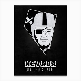 Las Vegas Raiders Nevada State Map Canvas Print