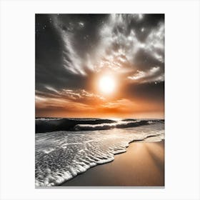 Sunset Over The Beach Canvas Print