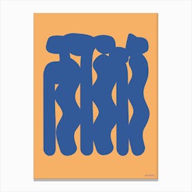 The Dance Blue And Yellow Bright Abstract Minimalist Canvas Print