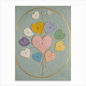 Pastel Hearts Canvas Print