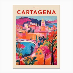 Cartagena Spain 2 Fauvist Travel Poster Canvas Print