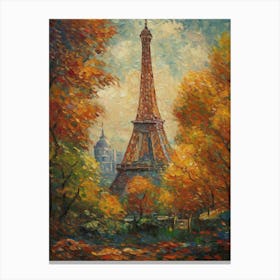 Eiffel Tower Paris France Paul Signac Style 20 Canvas Print