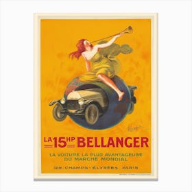 Vintage Bellanger Automobile Poster Canvas Print