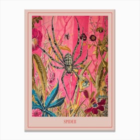 Floral Animal Painting Spider 3 Poster Canvas Print