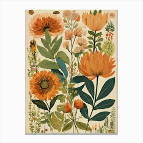 Orange Flowers Canvas Print