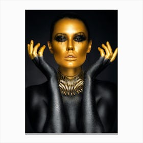 Gold And Black Woman Canvas Print