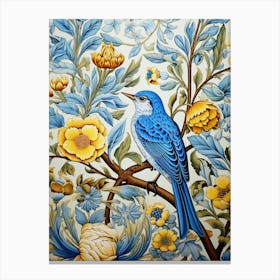 Blue Bird On A Branch 3 Canvas Print