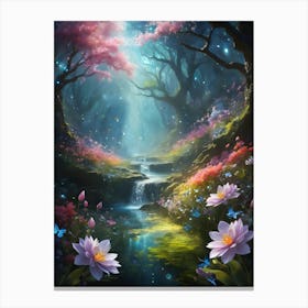 Mystical River Grove Canvas Print