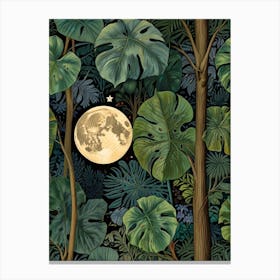 William Morris Moon In The Jungle Canvas Print