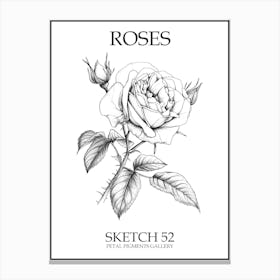 Roses Sketch 52 Poster Canvas Print