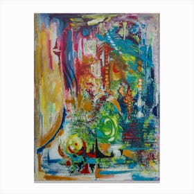 Wall Abstract Art In Bold Colors Canvas Print