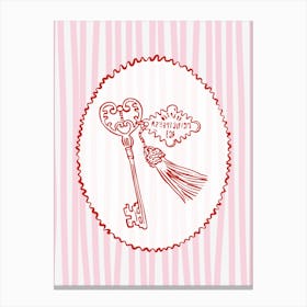 Key To My Heart | Pink & Red Gallery Wall Canvas Print