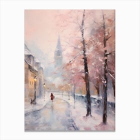 Dreamy Winter Painting Zurich Switzerland 3 Canvas Print