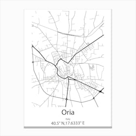 Oria,Italy Minimalist Map Canvas Print