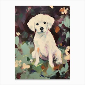A Maltese Dog Painting, Impressionist 4 Canvas Print