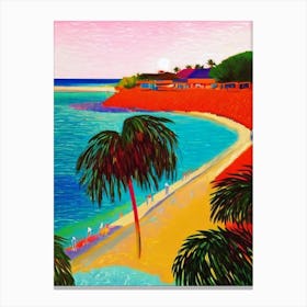 Long Bay Beach, Turks And Caicos Hockney Style Canvas Print
