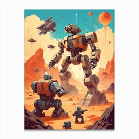 Robots In Space Canvas Print