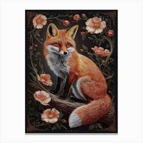 william morris Fox And Flowers Canvas Print