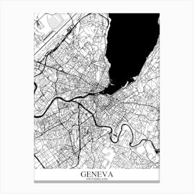 Geneva White Black Canvas Print