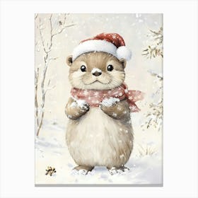 Christmas Otter Canvas Print