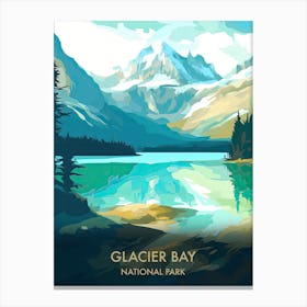 Glacier Bay National Park Travel Poster Illustration Style Canvas Print