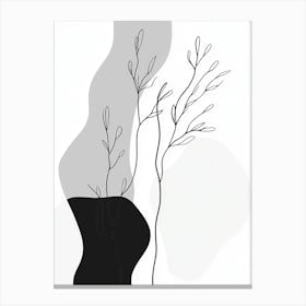 Abstract Black And White Painting 3 Canvas Print