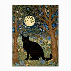 William Morris Black Cat In The Forest 33 Canvas Print