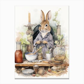 Bunny Kitchen Rabbit Prints Watercolour 1 Canvas Print