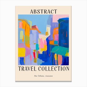 Abstract Travel Collection Poster New Orleans Louisiana 1 Canvas Print