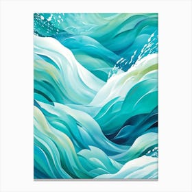 Abstract Rendition Of A Summer Day On A Tropical Glacier Brushed By The Wind With Maritime Patterns (3) Canvas Print