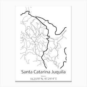 Santa Catarina Juquila,Mexico Minimalist Map Canvas Print