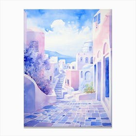 Watercolor Of Santorini Canvas Print