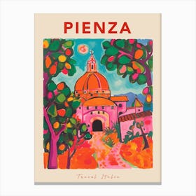 Pienza Italia Travel Poster Canvas Print