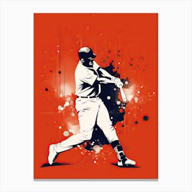 Baseball Player Hitting A Ball Canvas Print