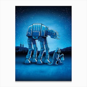 Star Wars Walking The Walker Canvas Print